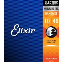 Elixir 12052 Nanoweb Electric Guitar Strings, Light