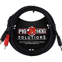 Pig Hog PB-S3R06 Stereo Breakout Cable, 3.5mm to Dual RCA, 6FT