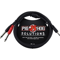 Pig Hog Solutions PBS3403 3.5mm to Dual 1/4" Stereo Breakout Cable, 3FT