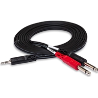 Hosa CMP-159 3.5 mm TRS to Dual 1/4" TS Stereo Breakout Cable, 10'