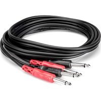 Hosa CPP-203 Dual 1/4" TS to Dual 1/4" TS Stereo Interconnect Cable, 10'