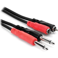 Hosa CPR-203 Dual 1/4" TS to Dual RCA Stereo Interconnect Cable, 10'