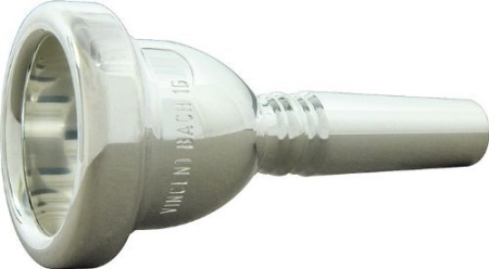 Mouthpiece, Trombone Large Shank, Bach Silver Plate, 1G Cup: Deep, Cup Diameter: 28.00mm