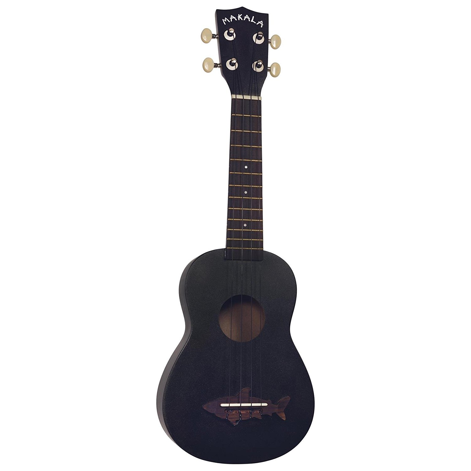 Makala Soprano Ukulele with Shark Bridge, Black