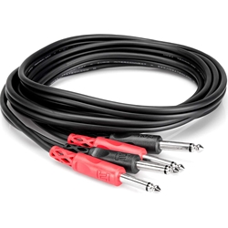 Hosa CPP-203 Dual 1/4" TS to Dual 1/4" TS Stereo Interconnect Cable, 10'