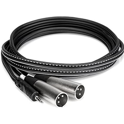 Hosa CYX-402M 3.5 mm TRS to Dual XLR3M Stereo Breakout Cable, 6'