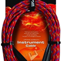 On-Stage Hot Wires Braided Instrument Cable, 20 Feet, Red