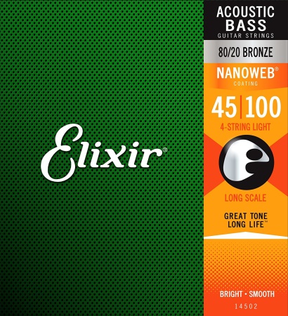 Elixir Acoustic Bass Guitar Strings .045-.100