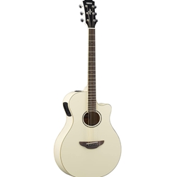 Yamaha APX600 Thinline Acousic Electric Guitar, Vintage White