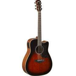 Yamaha A1M Dreadnought Cutaway Acoustic Electric Guitar, Tobacco Brown Sunburst