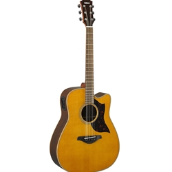 Yamaha A1R Dreadnought Cutaway Acoustic Electric Guitar, Vintage Natural